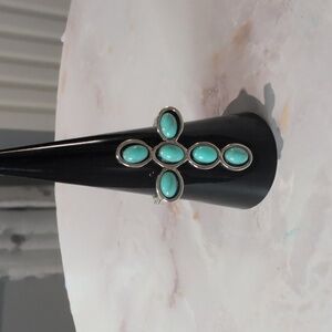 Turquoise Cross Ring Size 7.5
